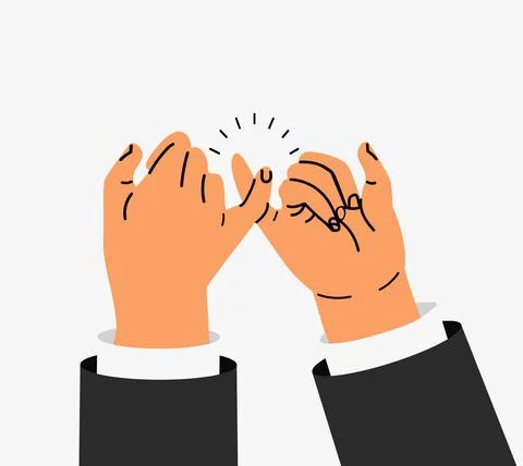 Promise hands businessman gesturing vector Stock Illustration