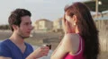 promise of marriage - man declares his love to a woman - kiss HD Footage