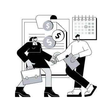 Promissory note abstract concept vector illustration. Stock Illustration