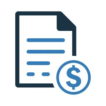Promissory, note, document icon. Simple vector design. Stock Illustration