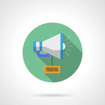 Promo action round flat color vector icon Stock Illustration
