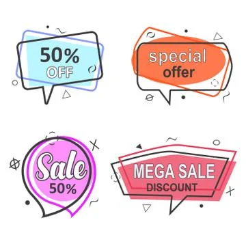 Promo banner geometric vector bubbles set イラスト素材
