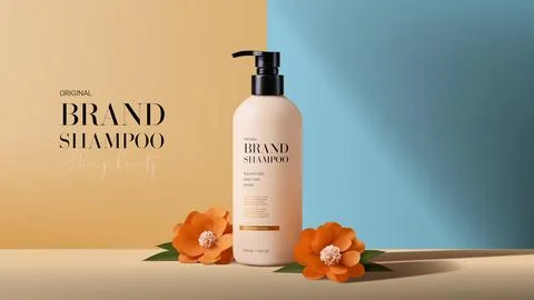 Promo banner for shampoo ad Stock Illustration