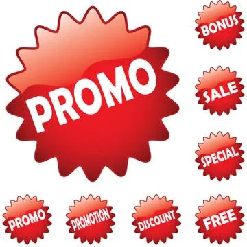Promo buttons Stock Illustration