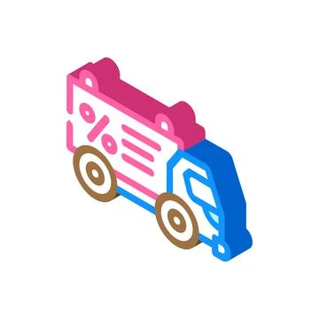 Promo car isometric icon vector illustration 스톡 일러스트
