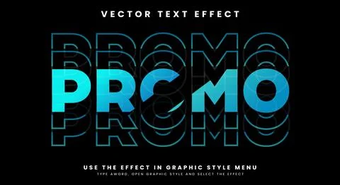 Promo Code 3d editable text effect Stock Illustration