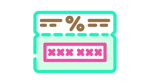 Promo code affiliate program color icon animation Stock Footage 327256960