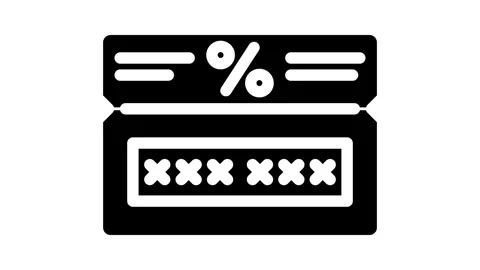 Promo code affiliate program glyph icon animation Stock Footage 326730396