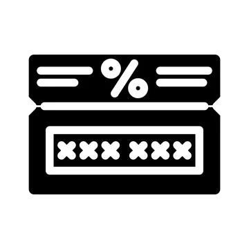 Promo code affiliate program glyph icon vector illustration イラスト素材