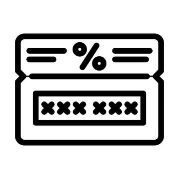 Promo code affiliate program line icon vector illustration Stock Illustration