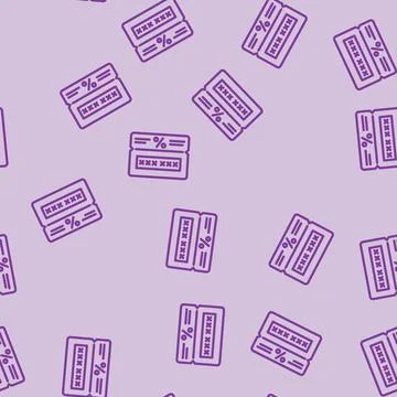 Promo code affiliate program line vector seamless pattern Stock Illustration