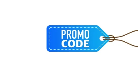 Promo code blue price tag. Blue label. Motion graphics. Stock Footage 155064419