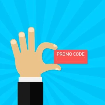 Promo code card. Discount on the banner. Discount icon. Vector illustration Stock Illustration