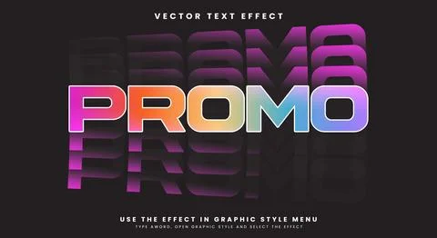 Promo Code Colorful 3d editable text Stock Illustration