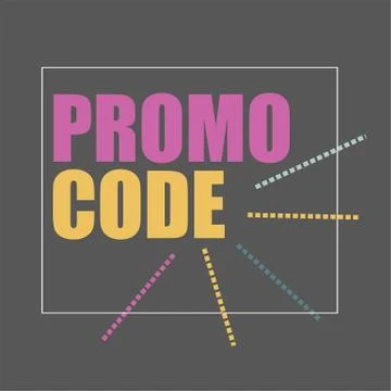 Promo code, coupon code. Flat vector banner design illustration on black Illustrazione stock