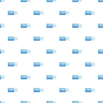 Promo code discount coupon ticket seamless pattern Illustrazione stock