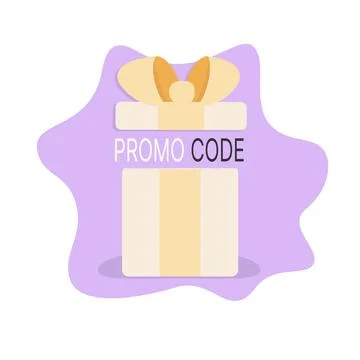 Promo code gift. Flat vector illustration Stock Illustration