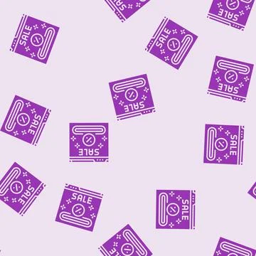 Promo code glyph seamless pattern Stock Illustration