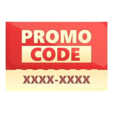 Promo code icon cartoon . Promotion discount 스톡 일러스트