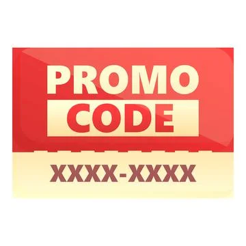 Promo code icon cartoon vector. Promotion discount Stock-Illustration