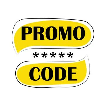 Promo code modern badge on white background Stock Illustration