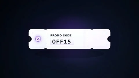 Promo Code OFF15 Coupon Ticket With Copy Code Button And Code Copied Stock Footage 346332410