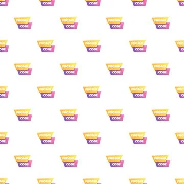 Promo code pattern offering sales discount marketing promotion Stock Illustration