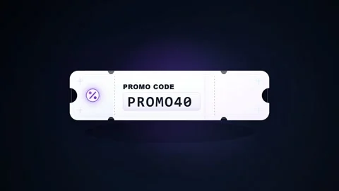 Promo Code PROMO40 Coupon Ticket With Copy Code Button And Code Copied Stock Footage 346332310