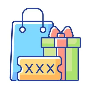 Promo code for purchase bonus RGB color icon Illustrazione stock