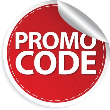 Promo code red sticker, vector illustration 스톡 일러스트