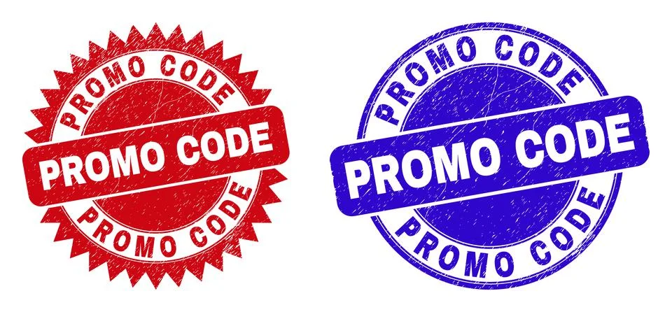 PROMO CODE Round and Rosette Seals with Rubber Surface 스톡 일러스트