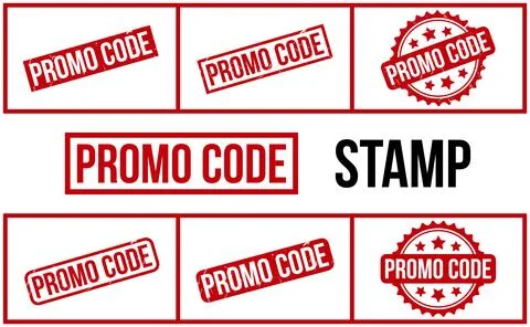 Promo Code rubber grunge stamp set vector Stock Illustration