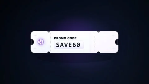 Promo Code SAVE60 Coupon Ticket With Copy Code Button And Code Copied Video stock 346332155