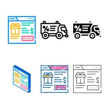 Promo code on site color icon looks vector イラスト素材