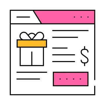 Promo code on site icon color illustration Stock Illustration
