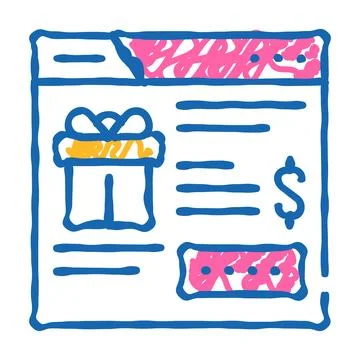 Promo code on site icon doodle illustration Stockillustratie
