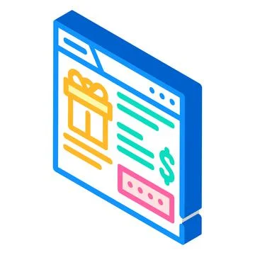Promo code on site isometric icon vector illustration Stockillustratie