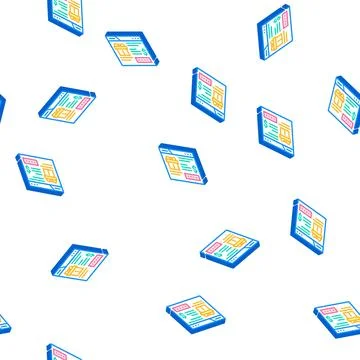 Promo code on site isometric icon seamless pattern Stock Illustration