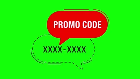 Promo Code Speech Bubble Animation on Green Screen Background Stock Footage 342262030