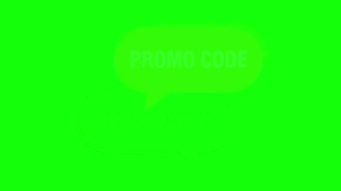 Promo Code Speech Bubble Animation on Green Screen Background Stock Footage 342262222