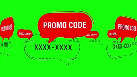 Promo Code Speech Bubble Animation on Green Screen Background Stock Footage 342262244