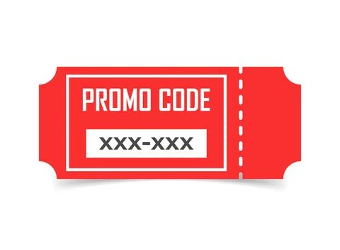 Promo code template icon in flat style. Promotion label vector illustration.. Ilustración de archivo