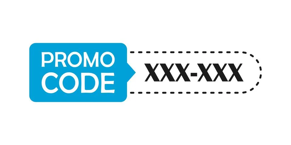 Promo code template icon in flat style. Promotion label vector illustration.. Ilustración de archivo