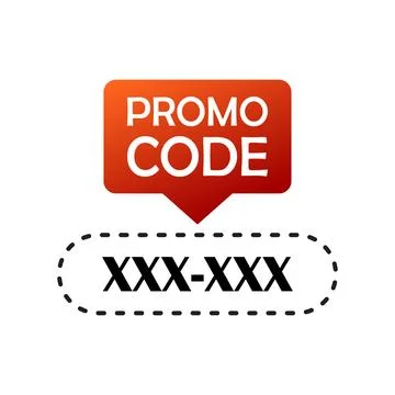 Promo code template icon in flat style. Promotion label vector illustration.. Ilustración de archivo