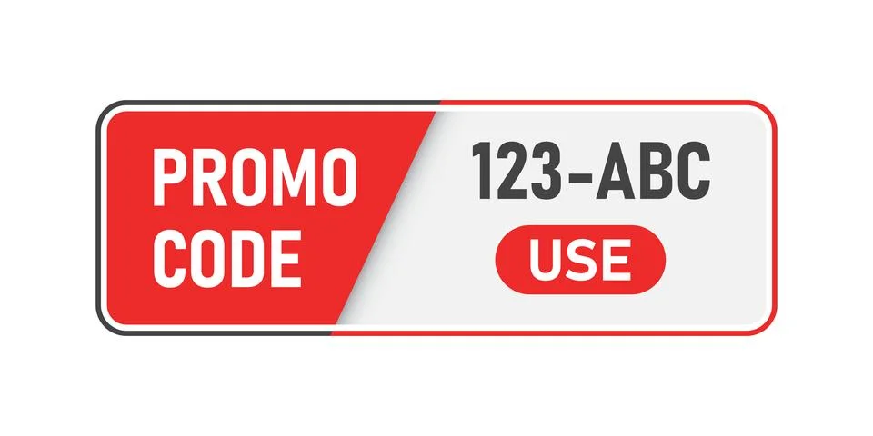 Promo code template icon in flat style. Promotion label vector illustration.. Ilustración de archivo