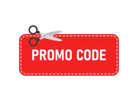 Promo code template icon in flat style. Promotion label vector illustration.. Ilustración de archivo