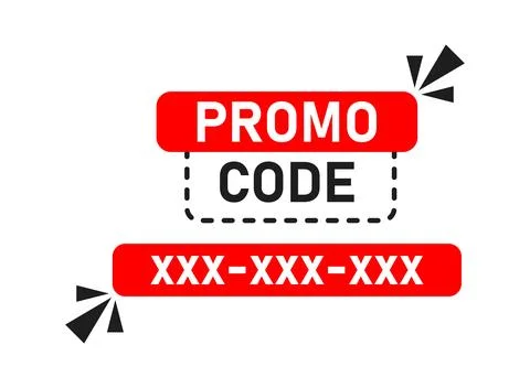 Promo code template icon in flat style. Promotion label vector illustration.. Ilustración de archivo