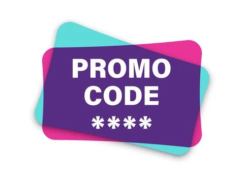 Promo code template icon in flat style. Promotion label vector illustration.. Ilustración de archivo