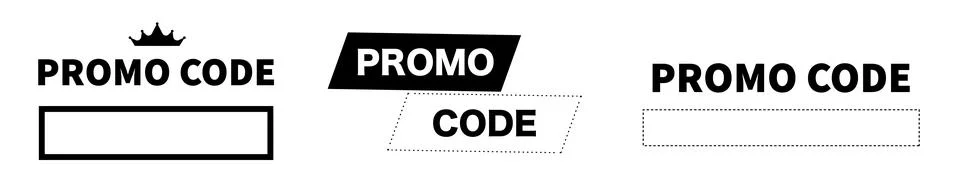 Promo code template vector discount coupon Illustrazione stock