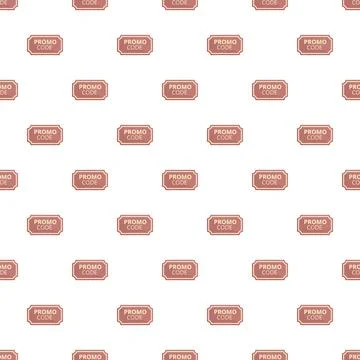 Promo code text seamless pattern on white background Stockillustratie